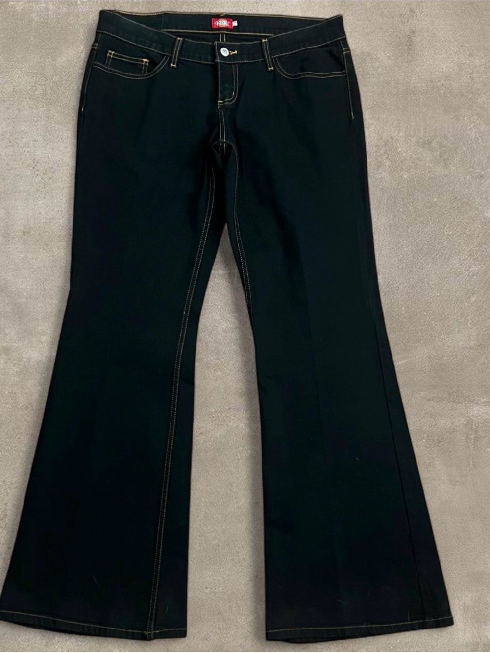 Dickies Vintage 2004 Black Jeans with Gold Contrast Stitching